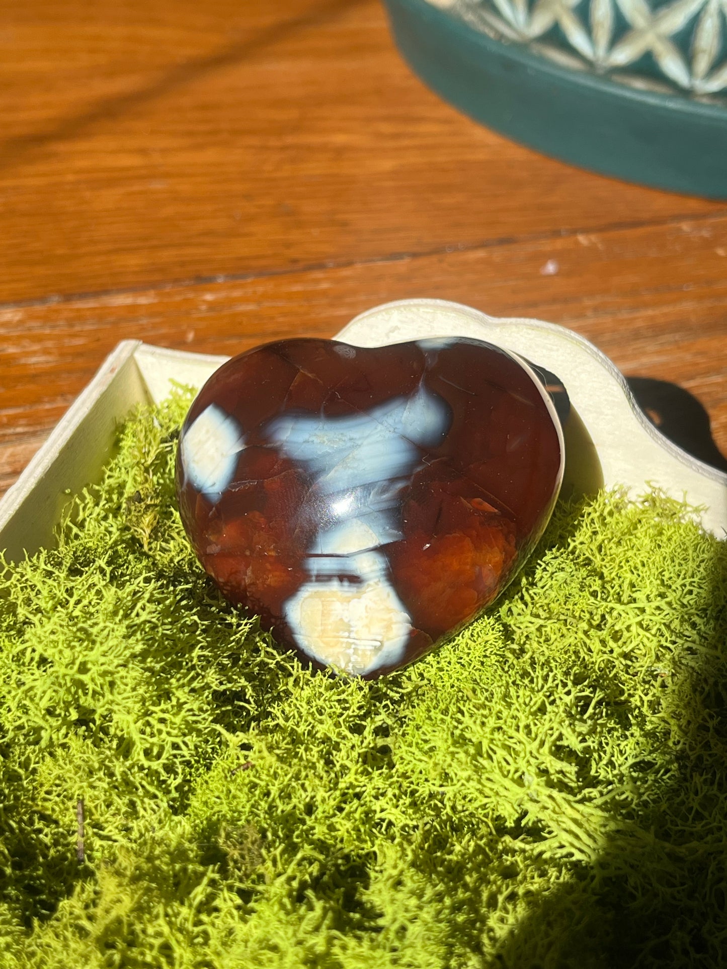 Carnelian Orca Agate Heart from Madagascar