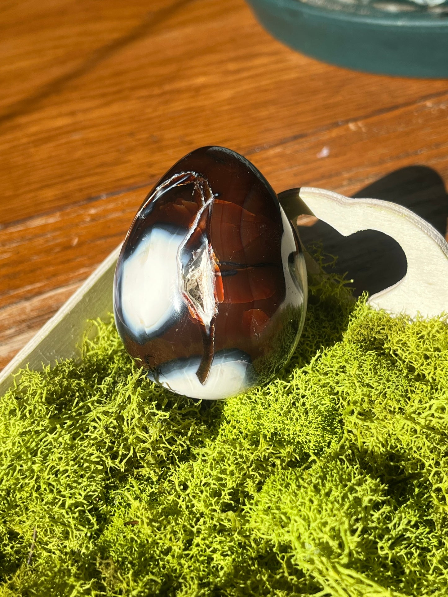 Carnelian and Orca Agate Egg
