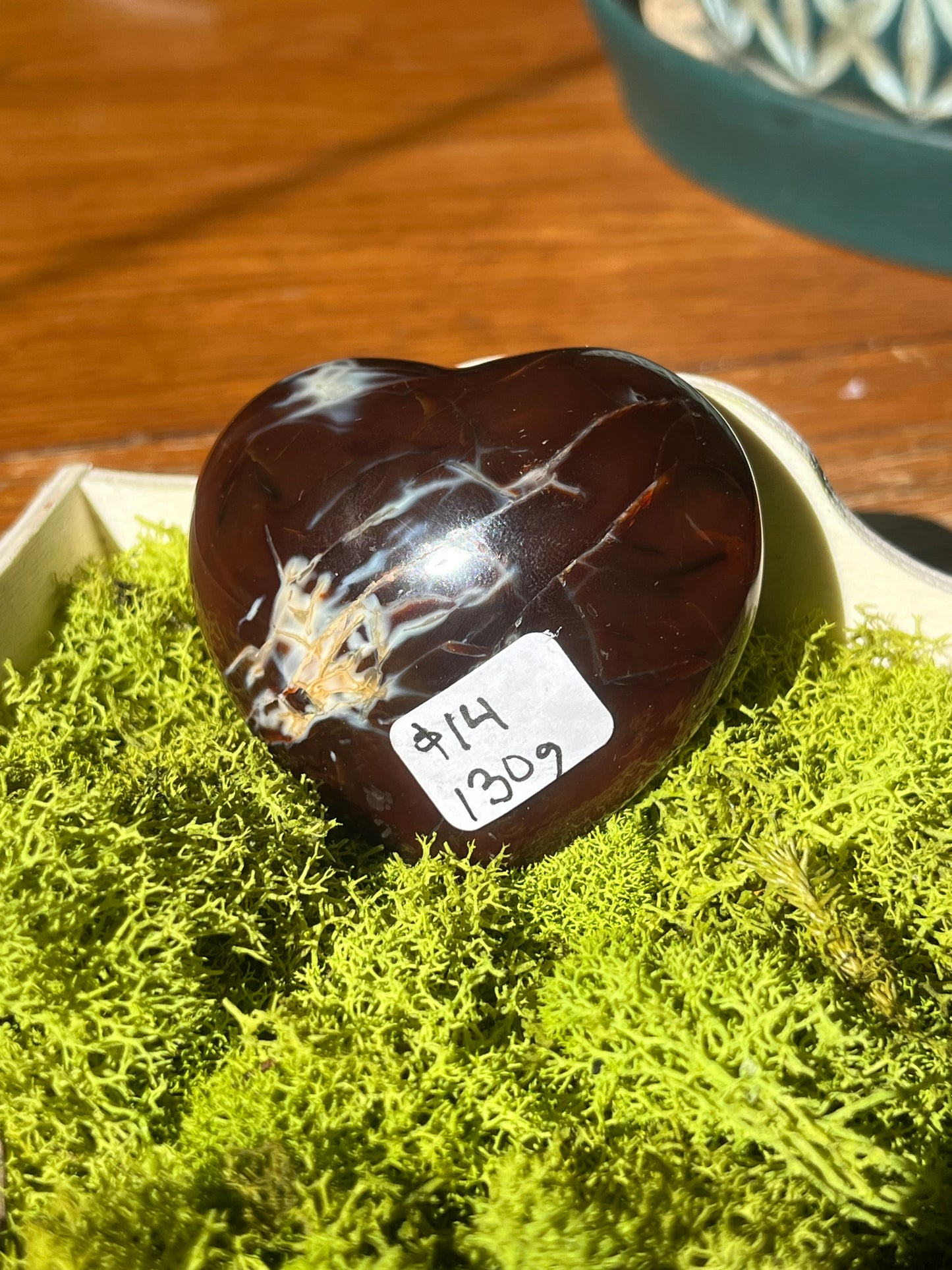 Carnelian Orca Agate Heart from Madagascar
