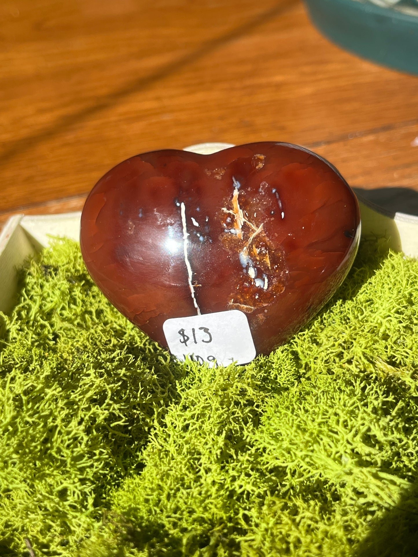 Carnelian Orca Agate Heart