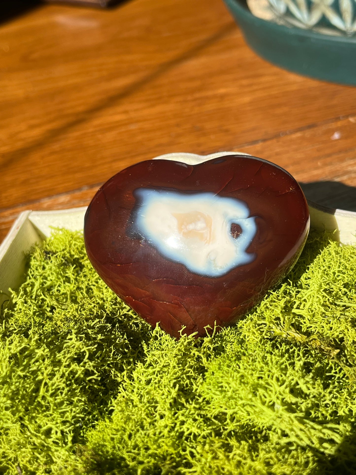Carnelian Orca Agate Heart