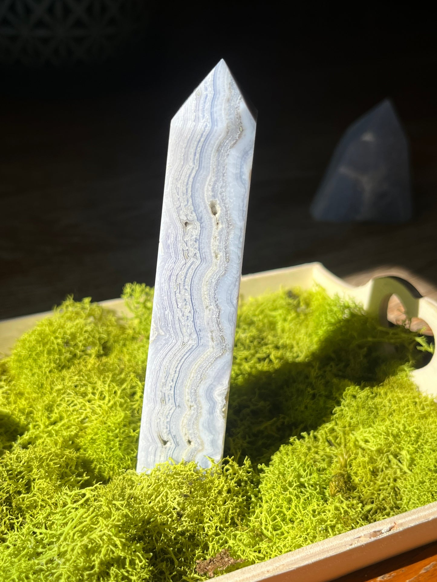 Blue Lace Agate Tower