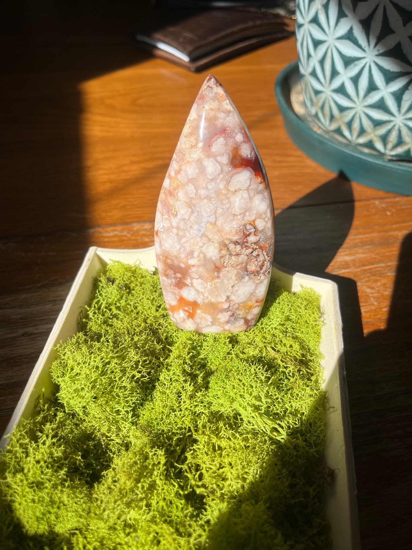 Flower Agate Carnelian Point