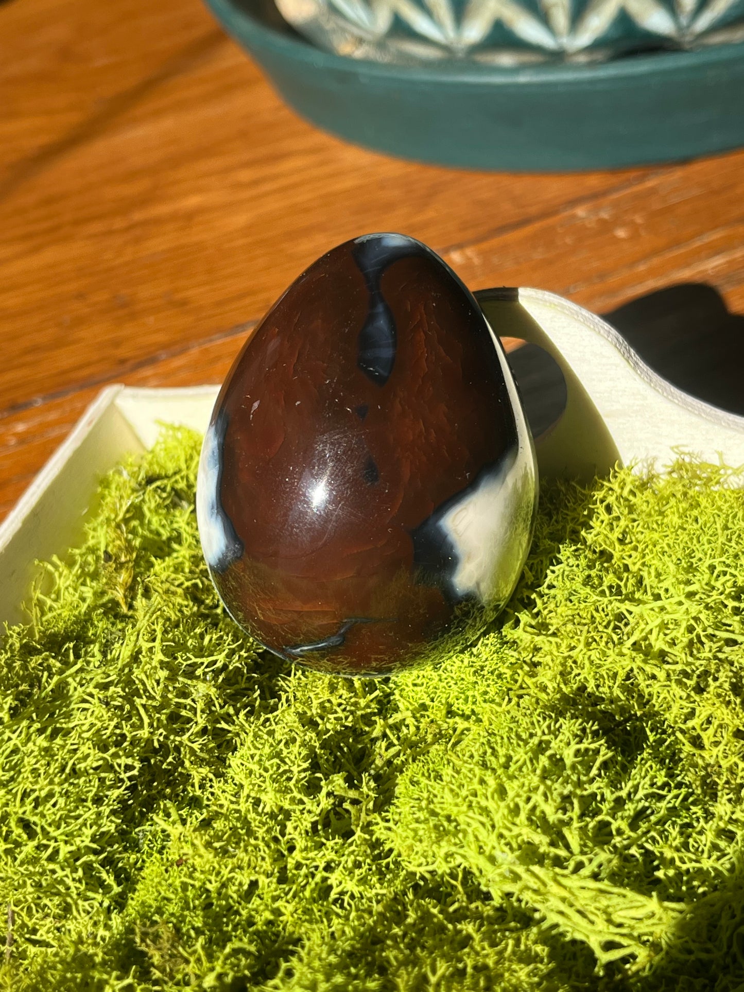 Carnelian and Orca Agate Egg