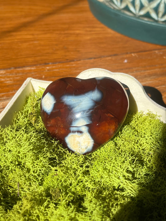 Carnelian Orca Agate Heart from Madagascar