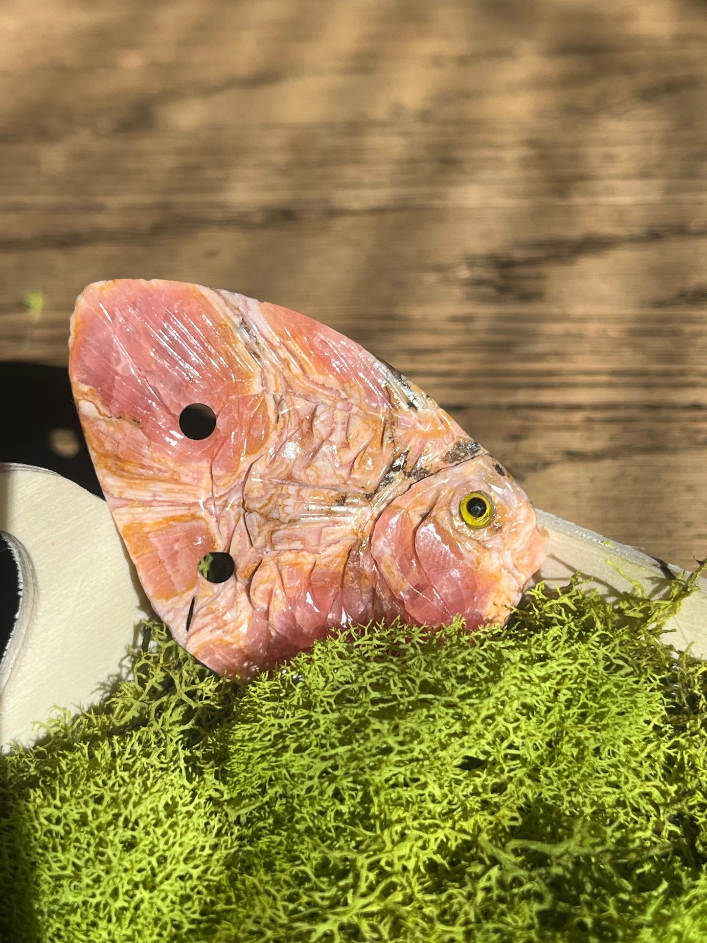 Rhodochrosite Fish Carving
