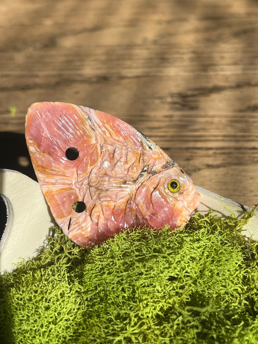 Rhodochrosite Fish Carving