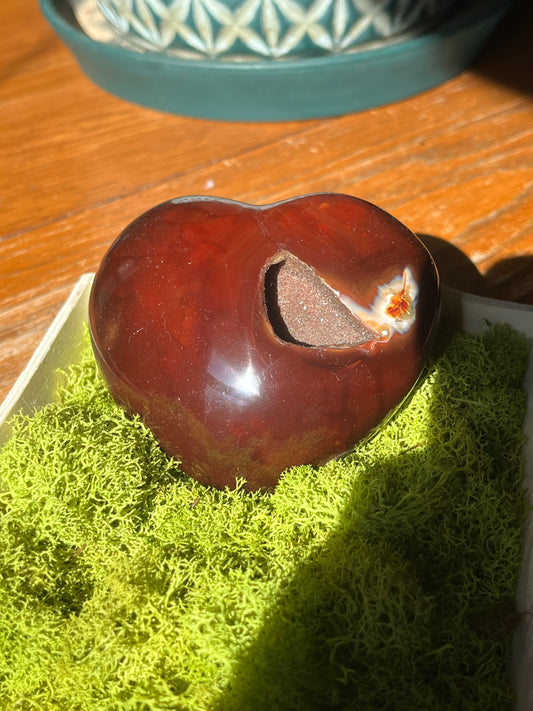 Druzy Carnelian Heart from Madagascar