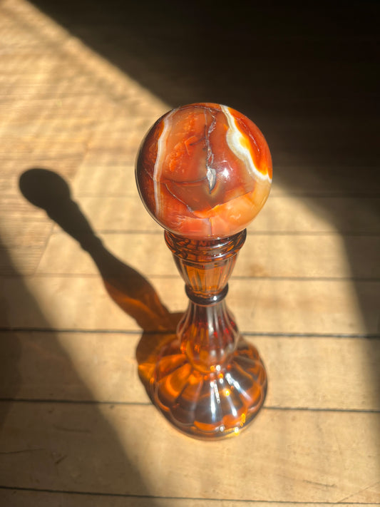 Banded Carnelian Sphere from Madagascar