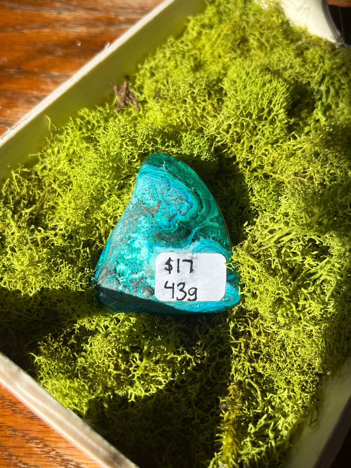 Polished Chrysycolla & Malachite from the DRC